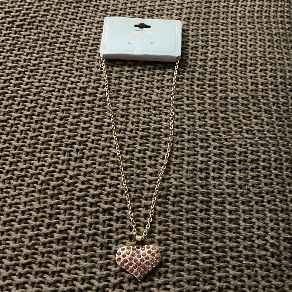 Gold Toned Heart Pendant Necklace
